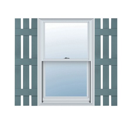 Ekena Millwork Lifetime Vinyl, Standard Three Board Spaced, Board-n-Batten Shutters, LS3S12X06300WB, PR LS3S12X06300WB